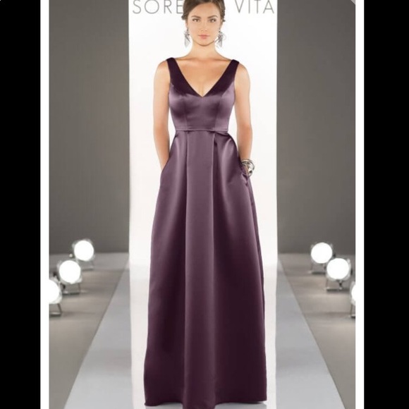 SORELLA VITA Dresses & Skirts - Sorella Vita Aubergine eggplant satin dress